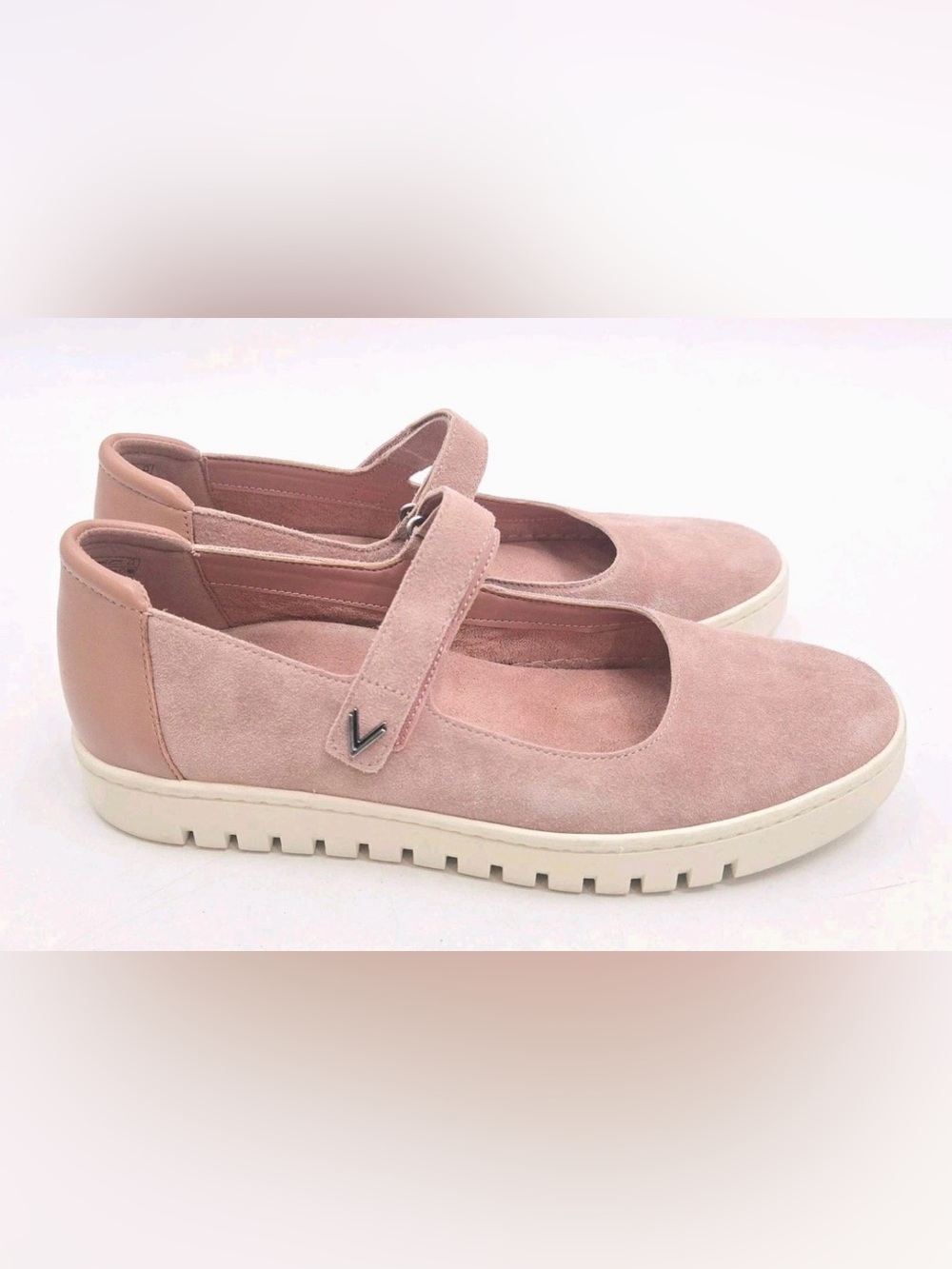 VIONIC $130msrp sz 8.5 NEW Suede Mary Jane Flats - Blush Pink